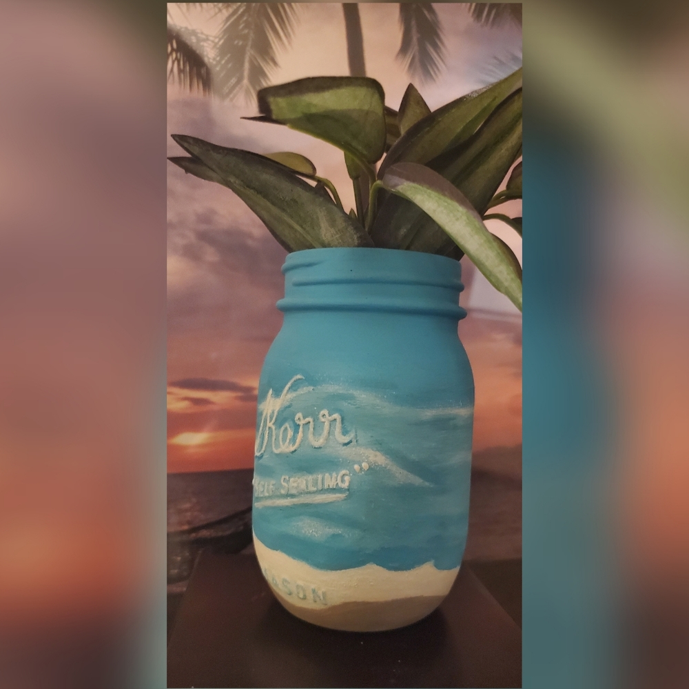 Beach Vibe Mason Jar